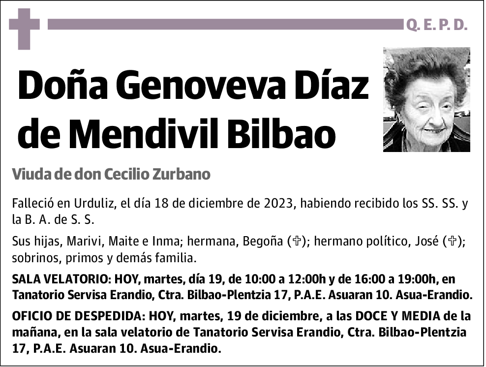 DÍAZ DE MENDIVIL BILBAO,GENOVEVA