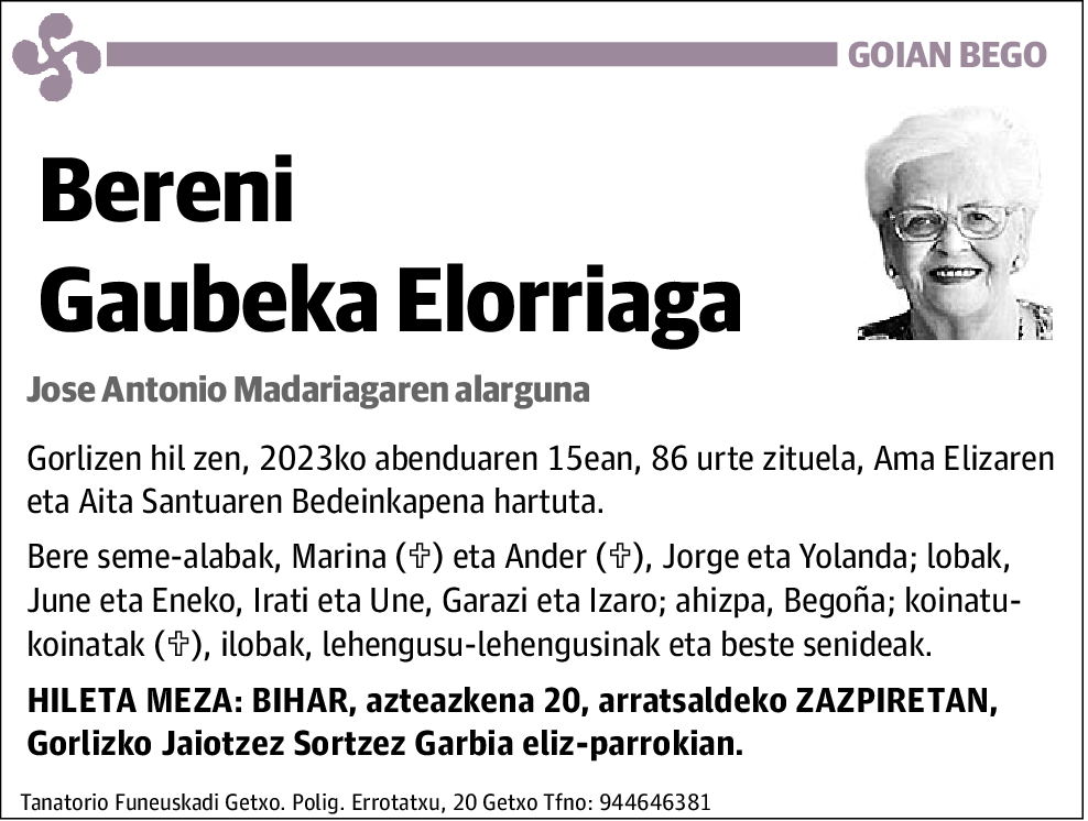 GAUBEKA ELORRIAGA,BERENI