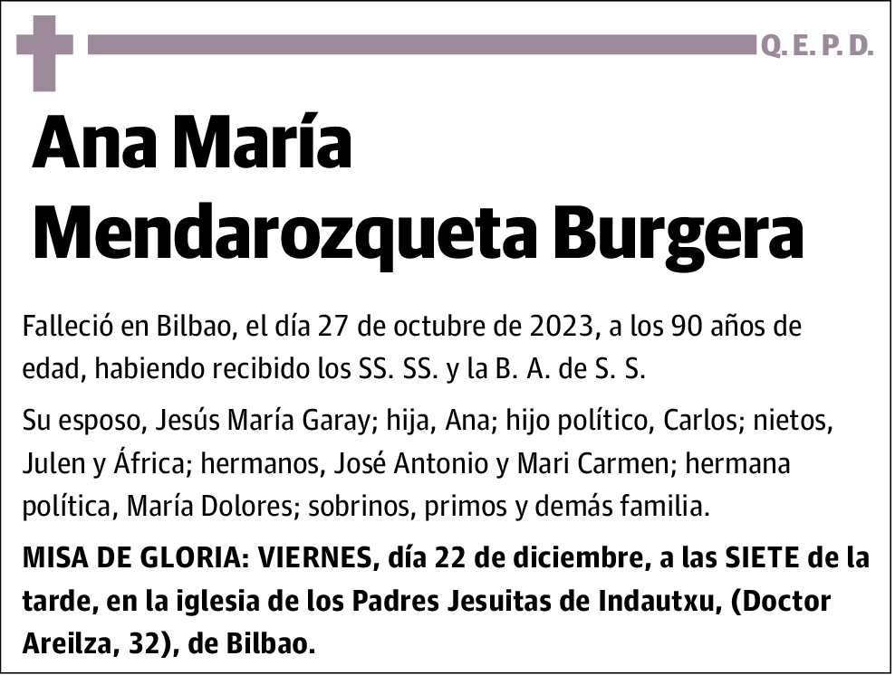 Ana María Mendarozqueta Burguera