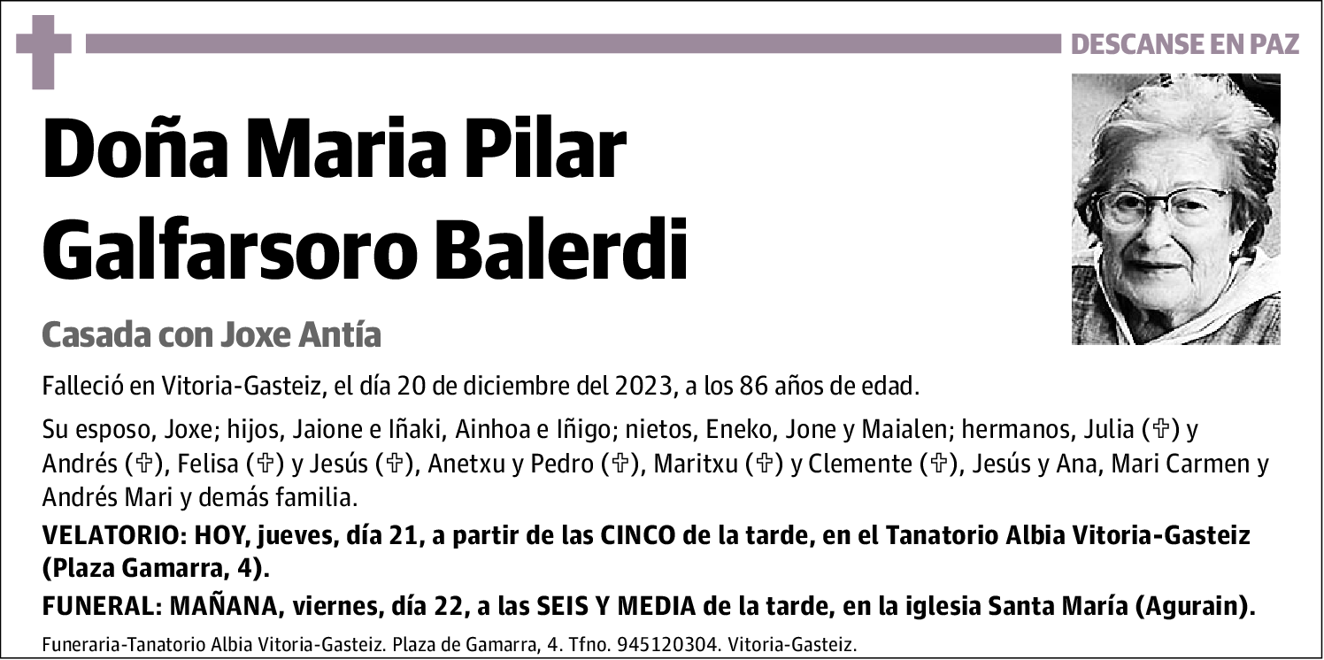 María Pilar Galfasoro Balerdi