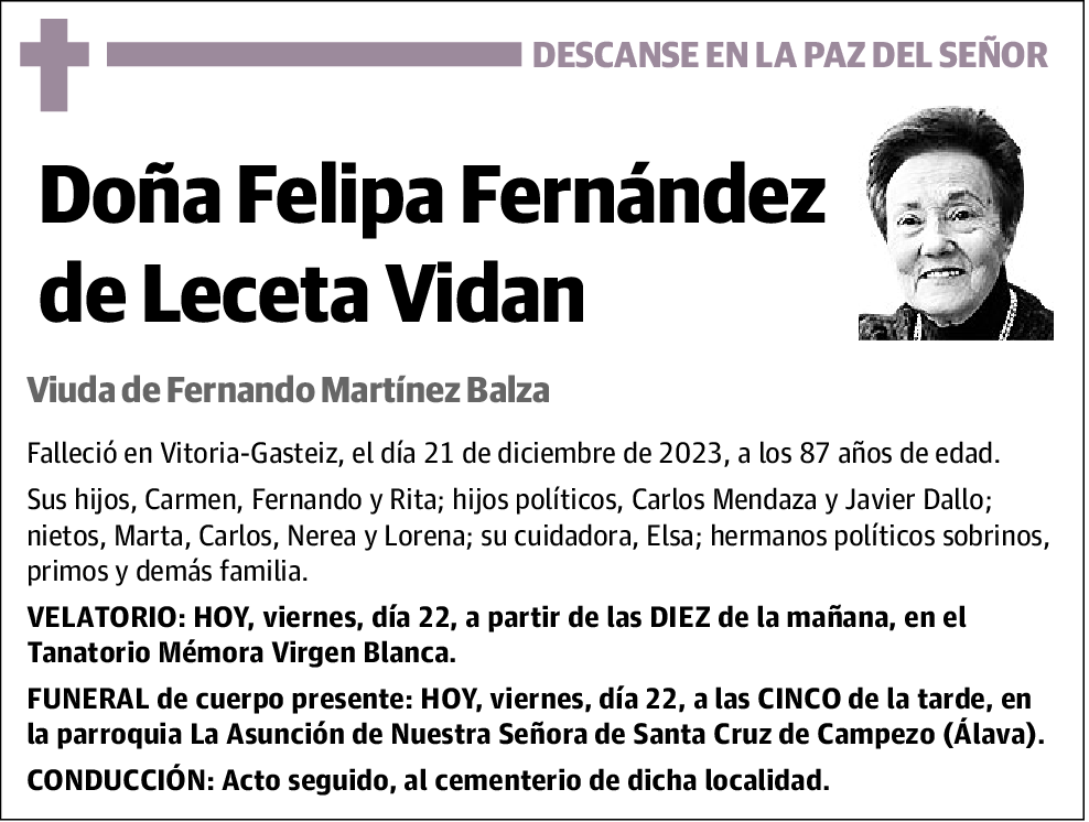 Felipa Fernández de Leceta Vidan