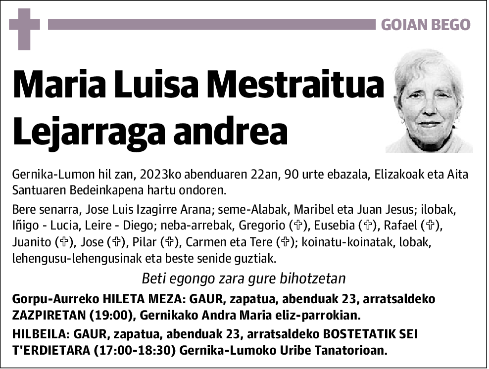 Maria Luisa Mestraitua Lejarraga