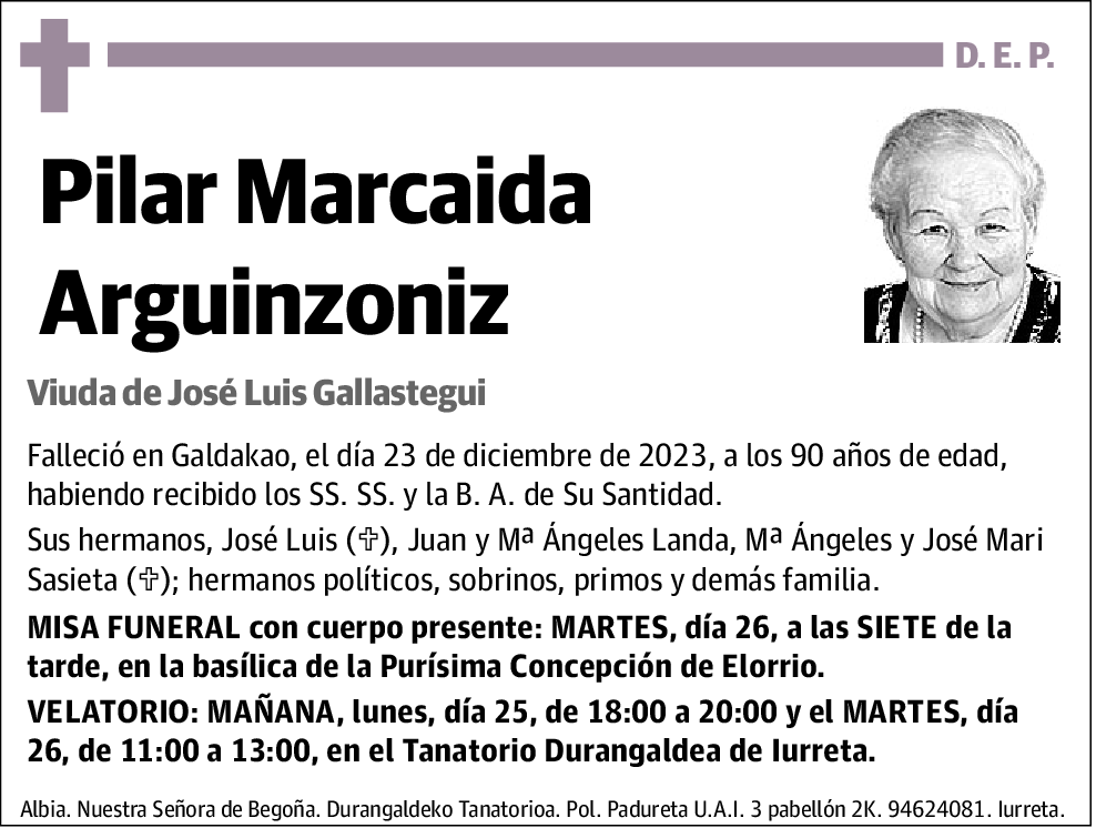 Pilar Marcaida Arguinzoniz