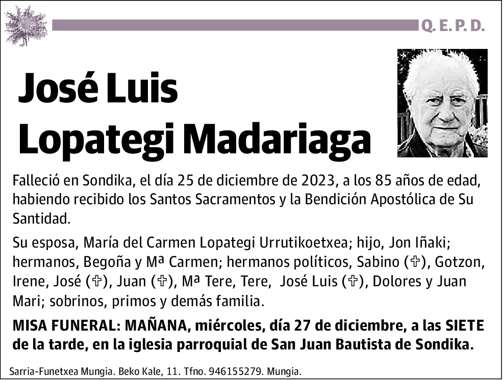 José Luis Lopategi Madariaga