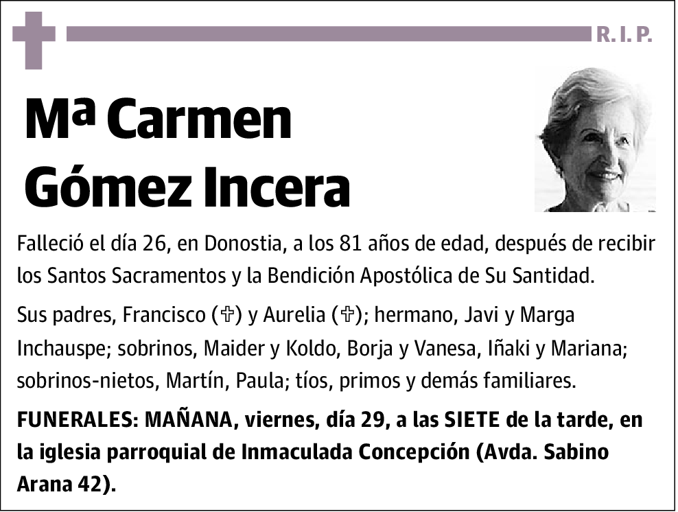 Mª Carmen Gómez Incera