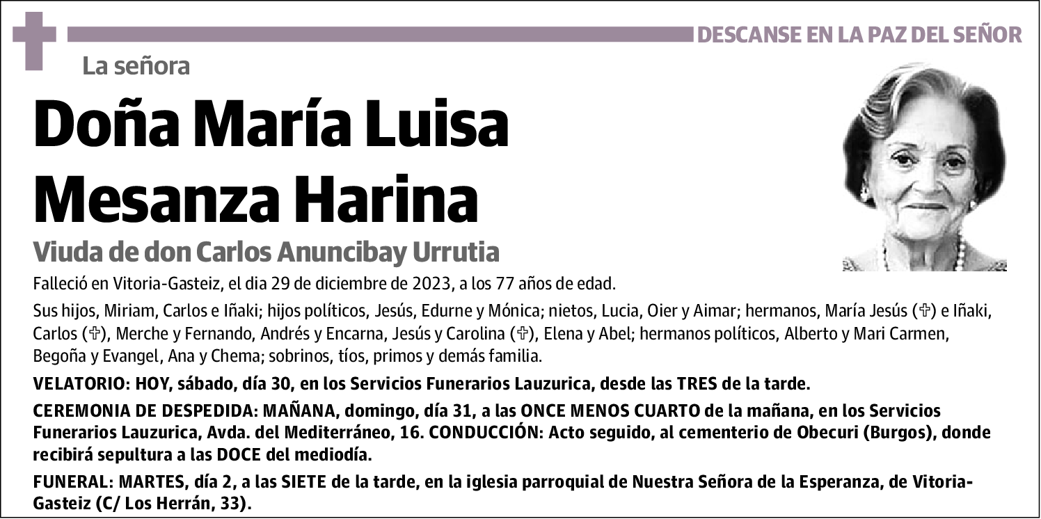 María Luisa Mesanza Harina