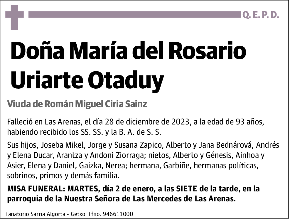 Mª Rosario Uriarte Otaduy