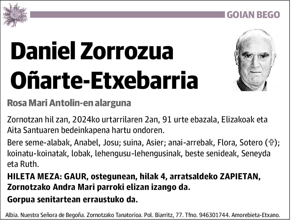 Daniel Zorrozua Oñarte-Etxebarria