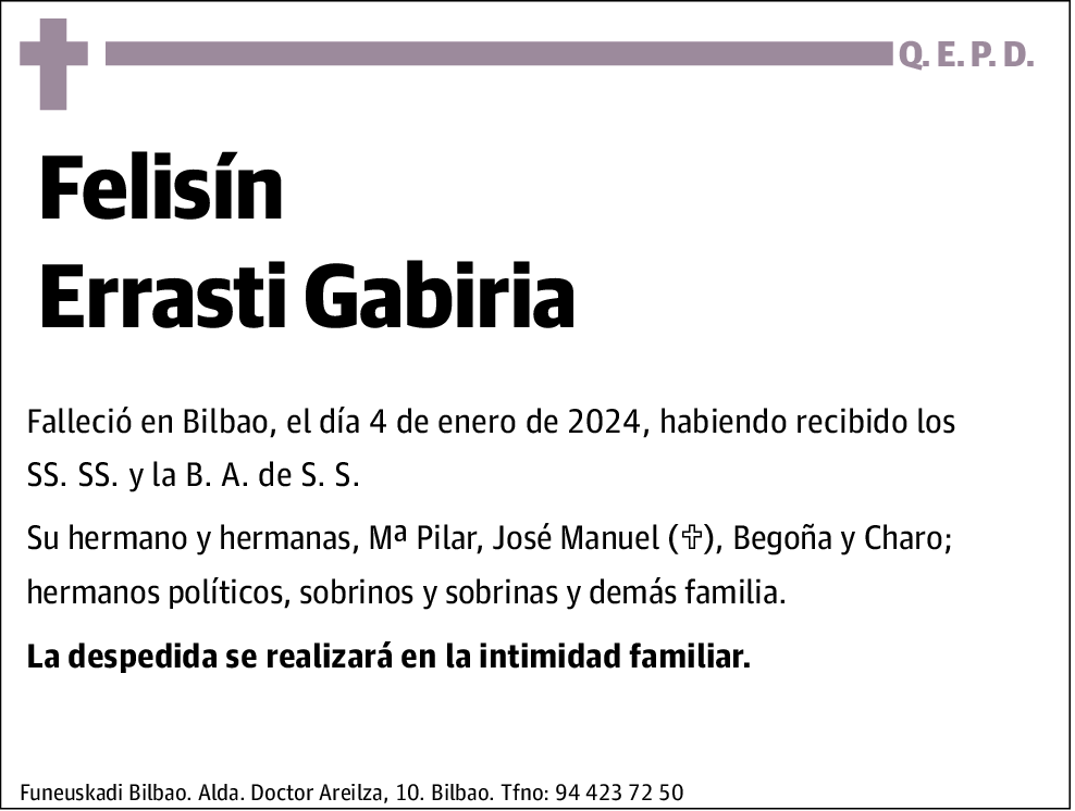 Felisín Errasti Gabiria