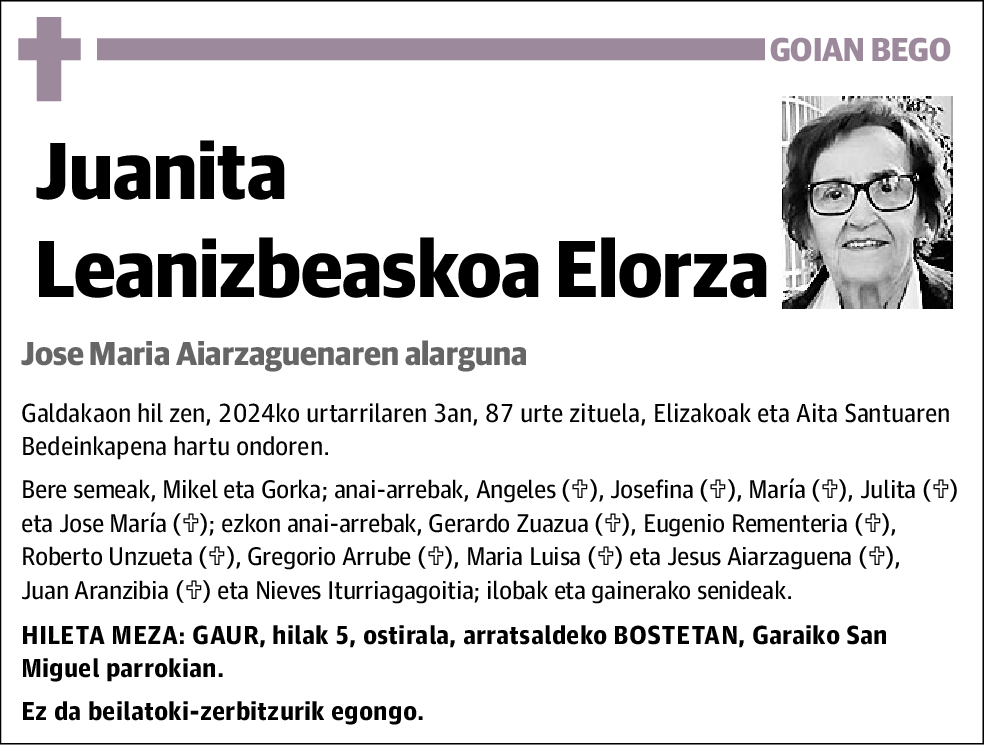 Juanita Leanizbeaskoa Elorza