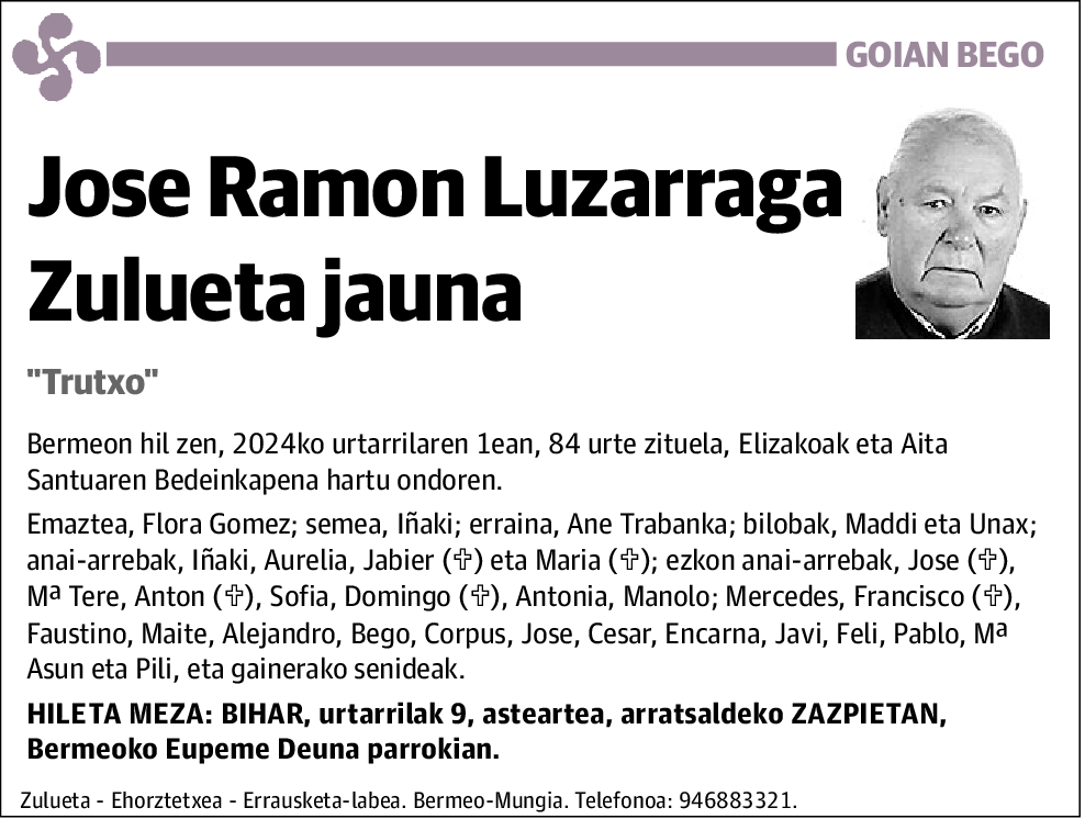 Jose Ramon Luzarraga Zulueta