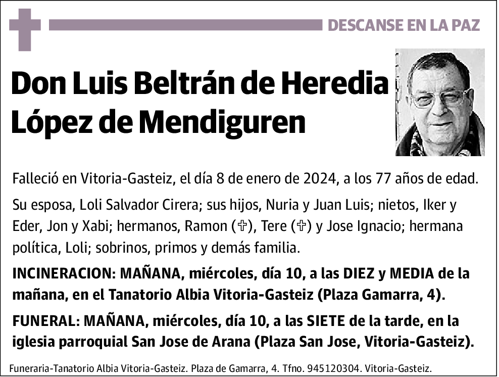 Luis Beltrán de Heredia López De Mendiguren
