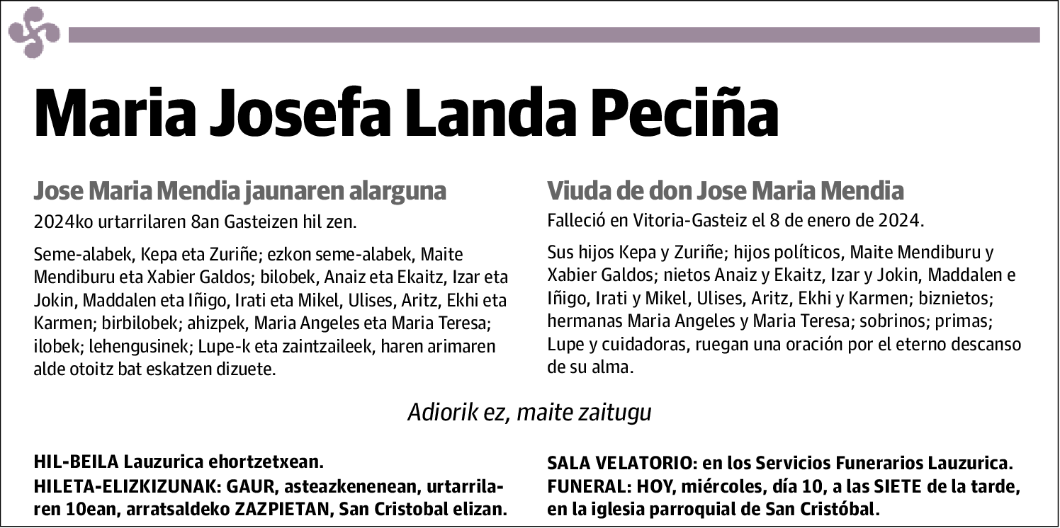 María Josefa Landa Peciña