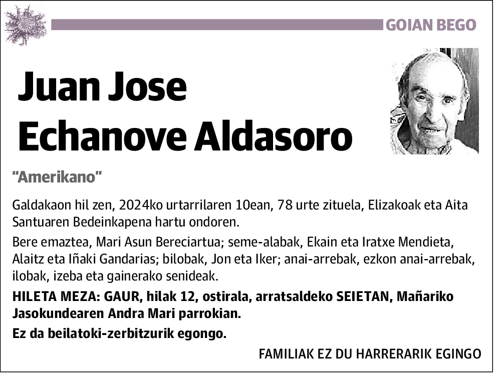 Juan Jose Echanove Aldasoro