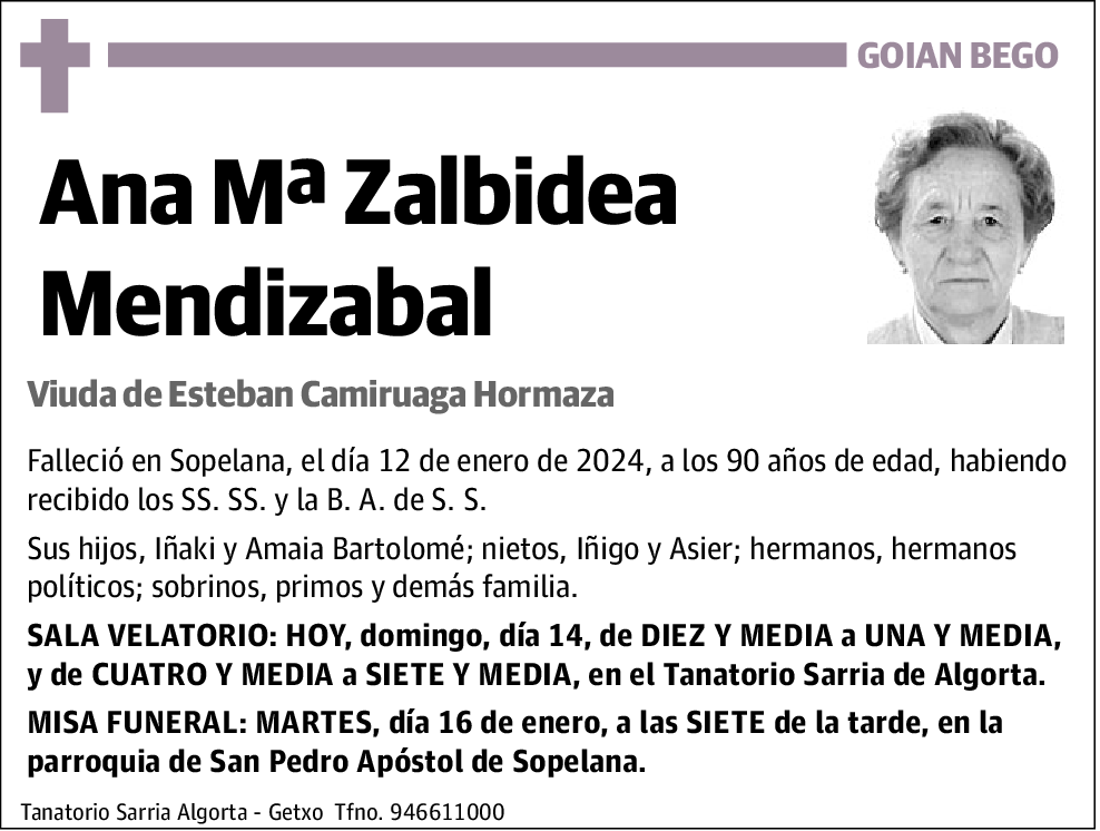 Ana Mª Zalbidea Mendizabal