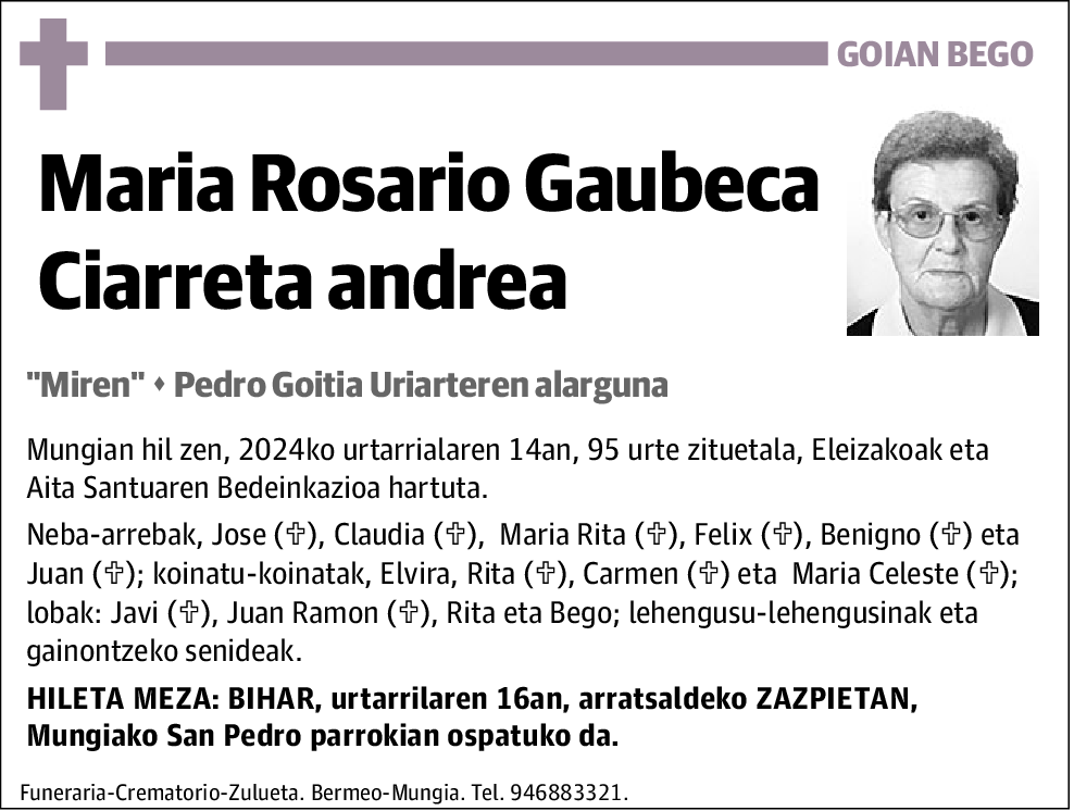 Maria Rosario Gaubeca Ciarreta