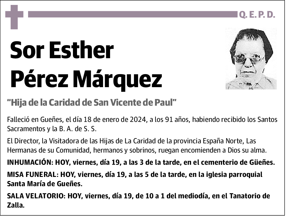 Sor Esther Pérez Márquez