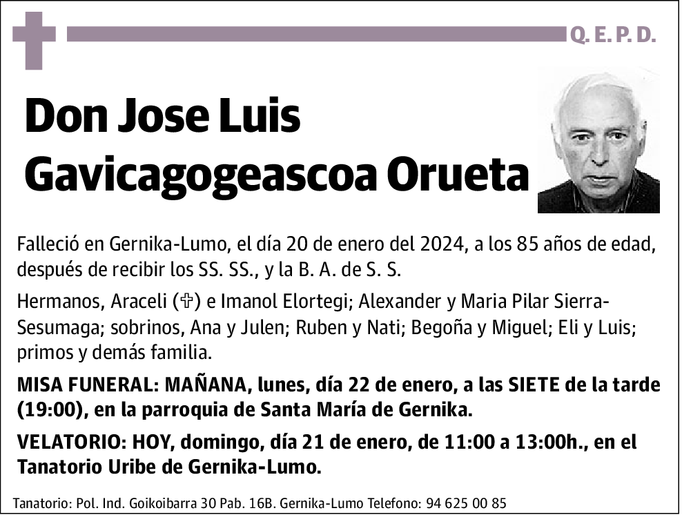 Jose Luis Gavicagogeascoa Orueta