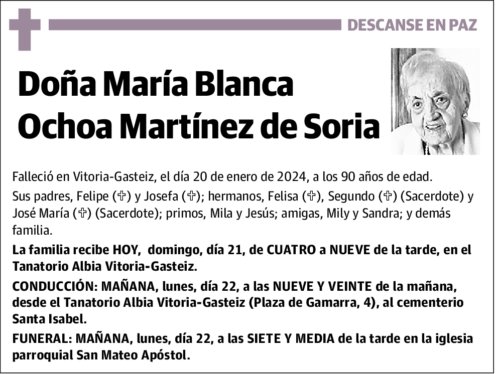 María Blanca Ochoa Martínez De Soria