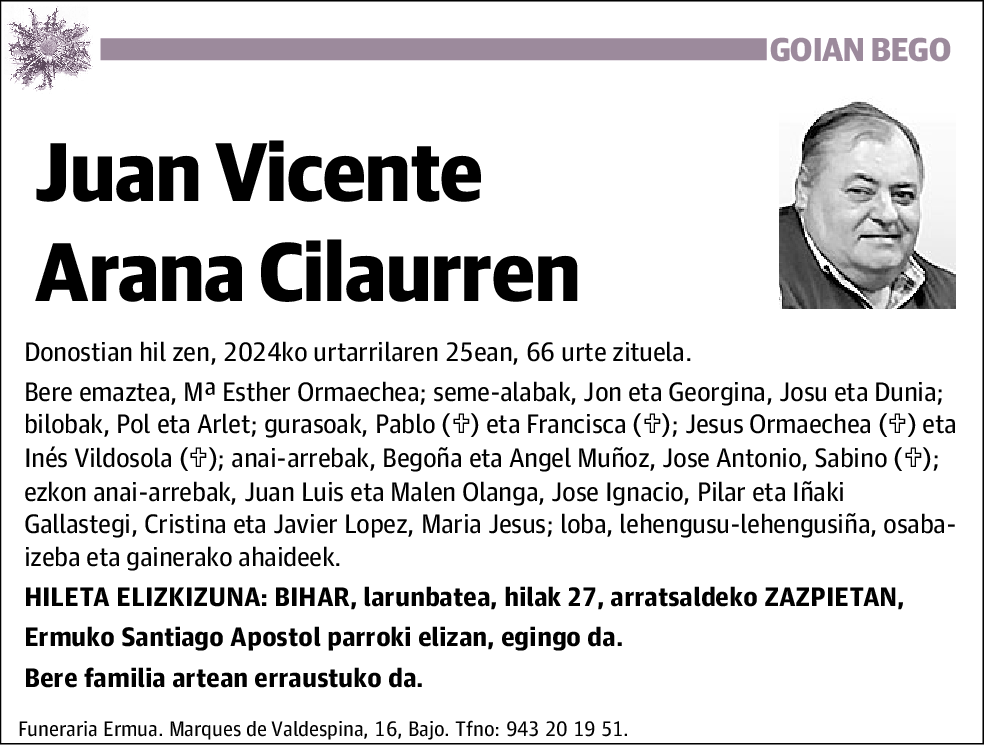 Juan Vicente Arana Cilaurren