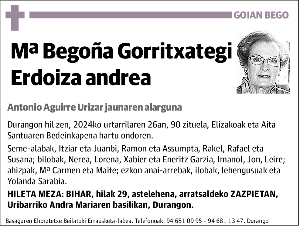 Mª Begoña Gorritxategi Erdoiza