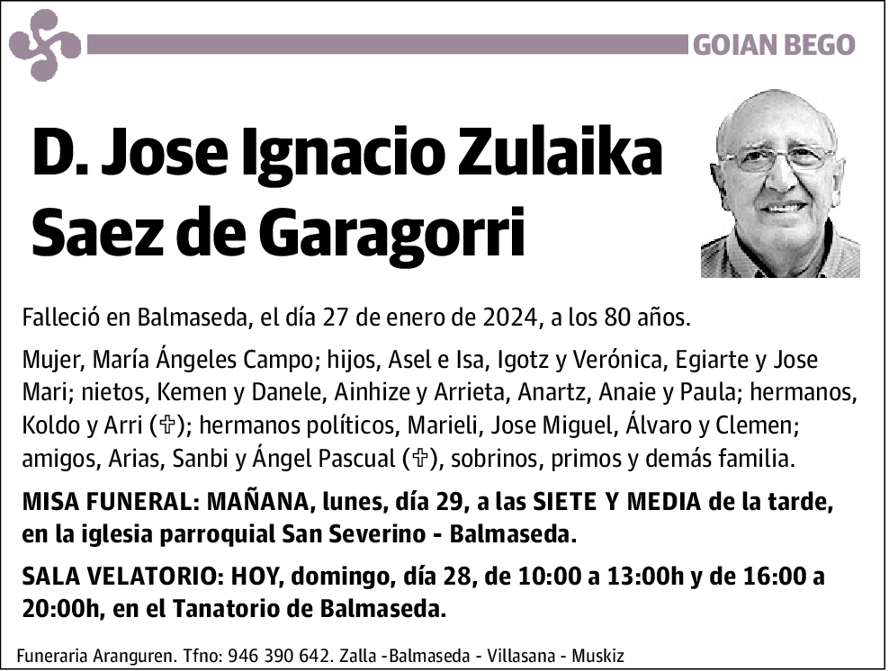 Jose Ignacio Zulaika Saez de Garagorri