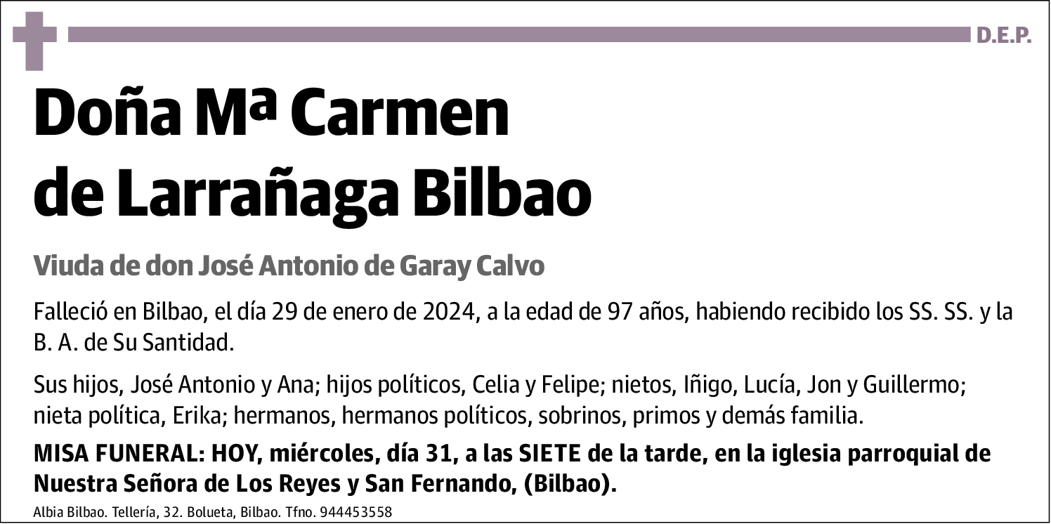 Mª Carmen de Larrañaga Bilbao