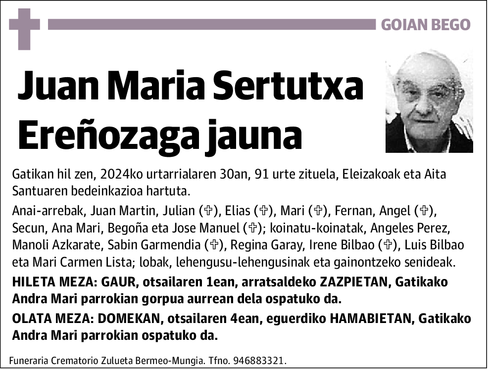 Juan Maria Sertutxa Ereñozaga