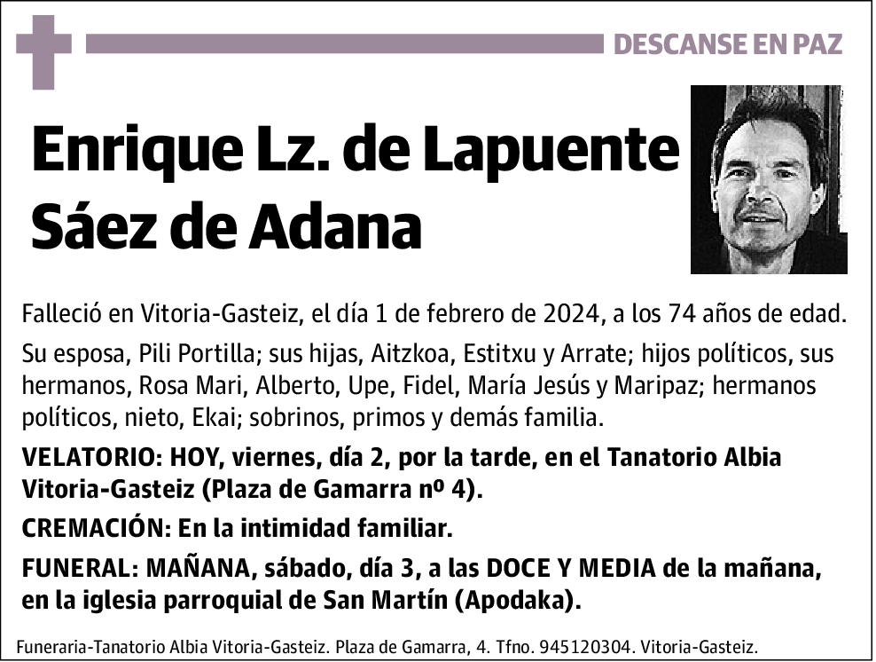 Enrique Lz. de la Puente Sáez de Adana