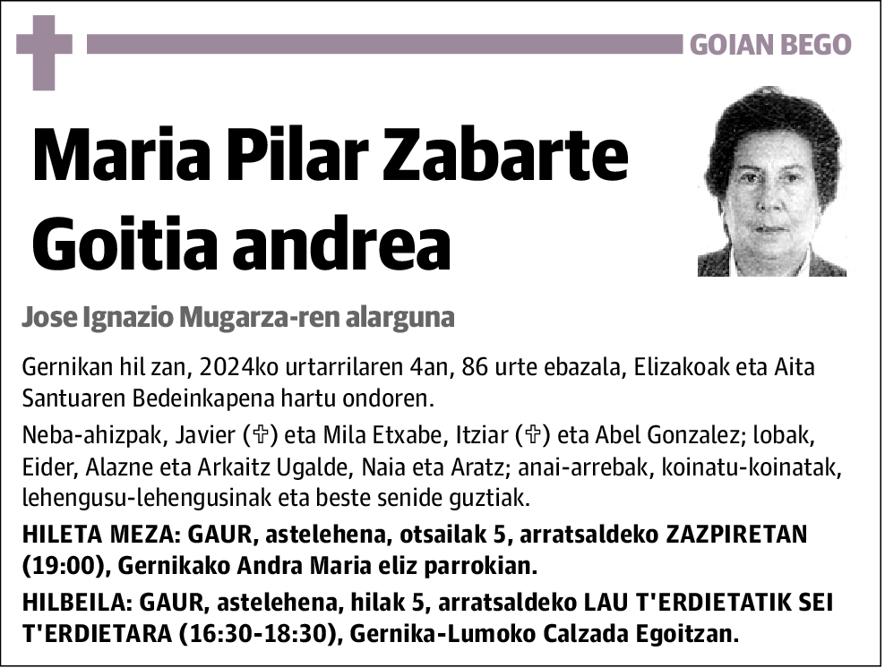 Maria Pilar Zabarte Goitia