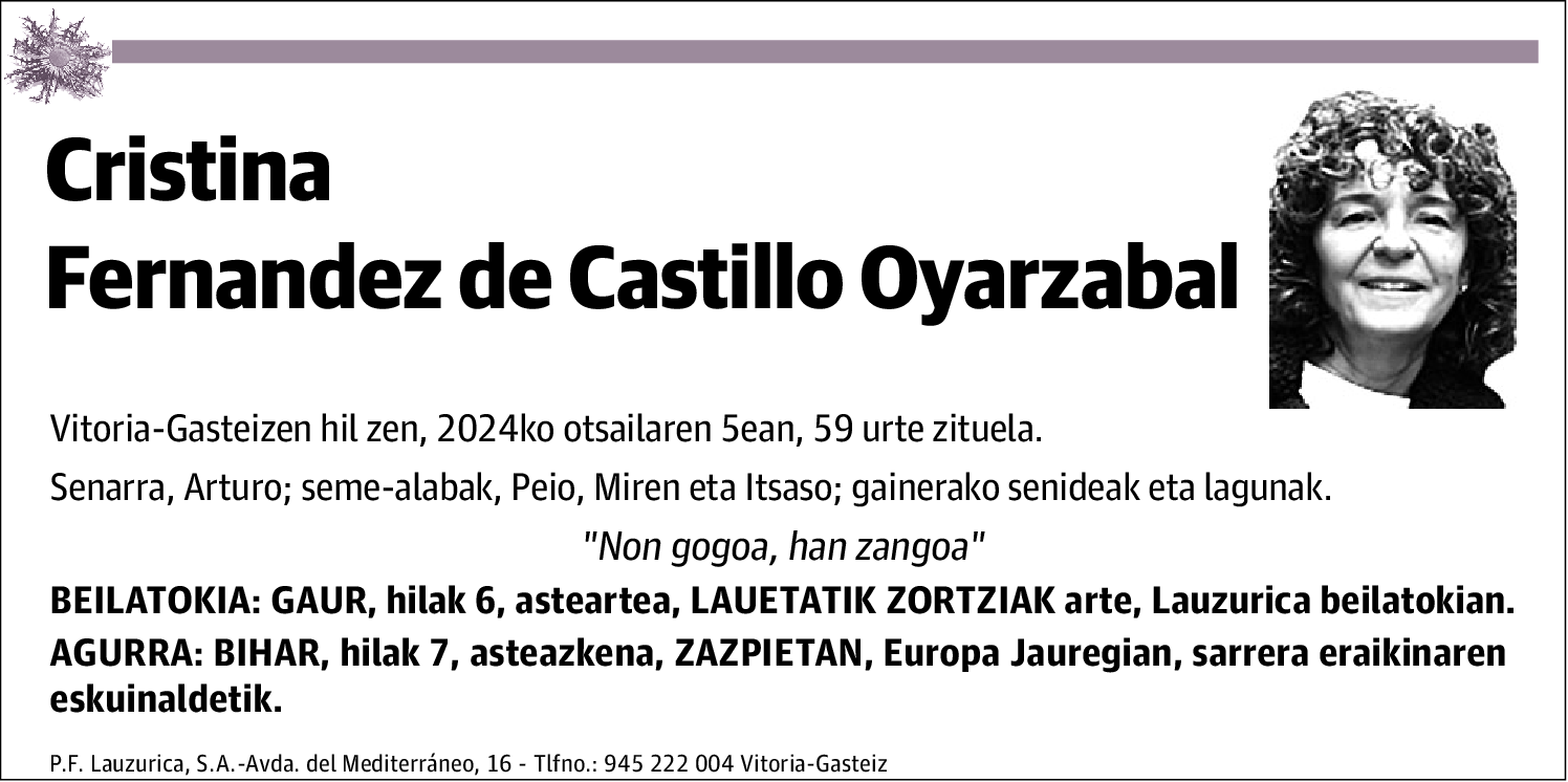 Cristina Fernandez de Castillo Oyarzabal