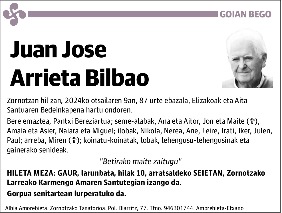 Juan Jose Arrieta Bilbao