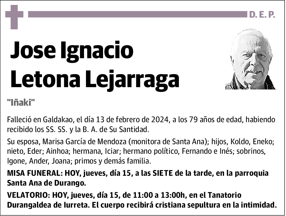 Jose Ignacio Letona Lejarraga