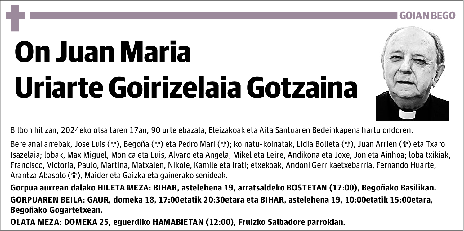 Juan Maria Uriarte Goirizelaia Gotzaina