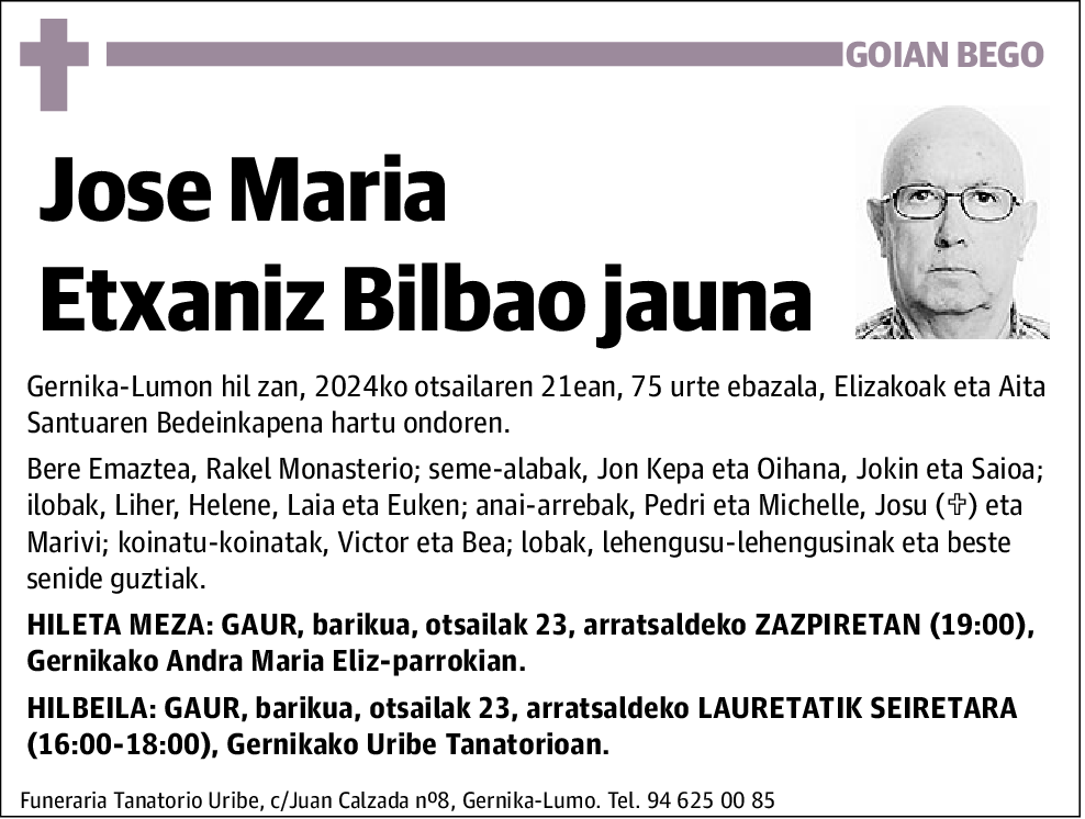 Jose Maria Etxaniz Bilbao