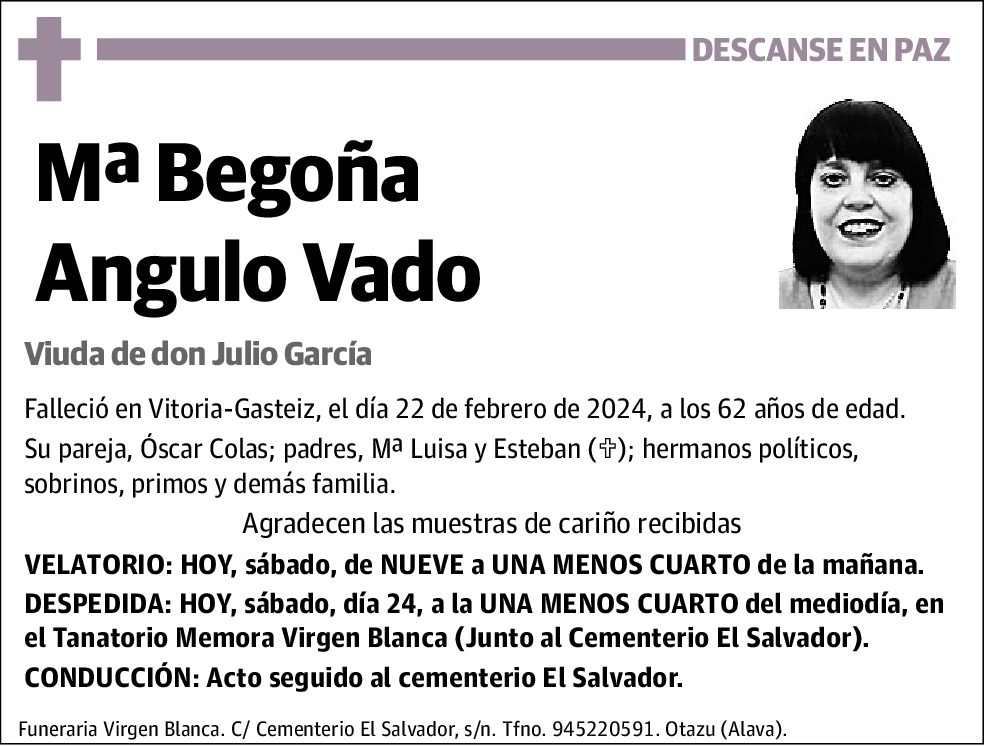 Mª Begoña Angulo Vado