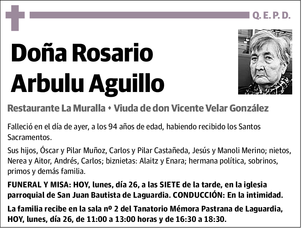 Rosario Arbulu Aguillo