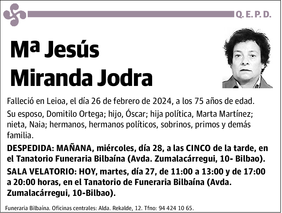 Mª Jesús Miranda Jodra