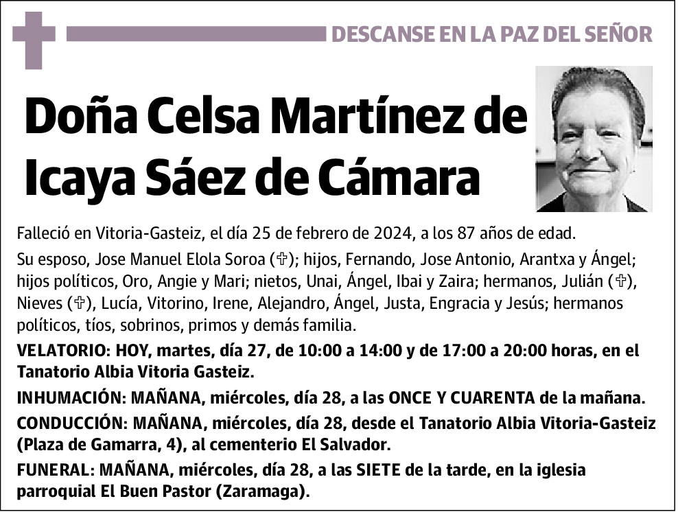 Celsa Martínez de Icaya Sáez de Cámara