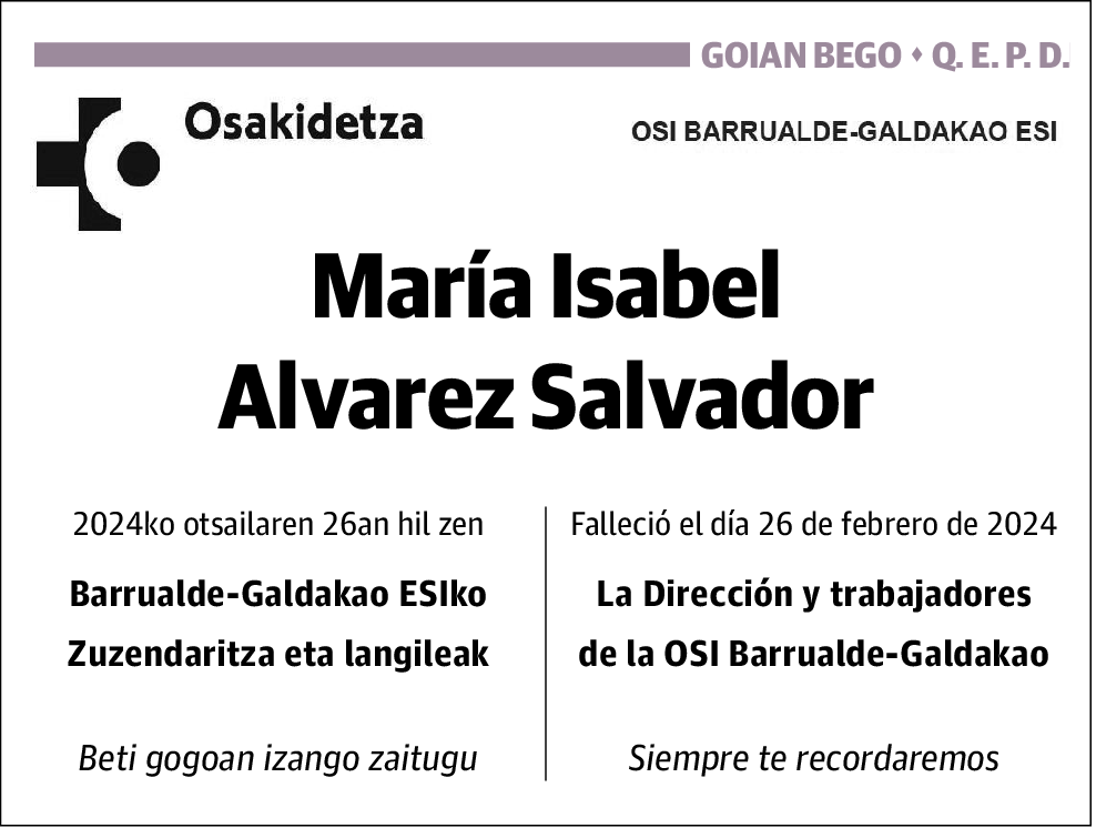 María Isabel Alvarez Salvador