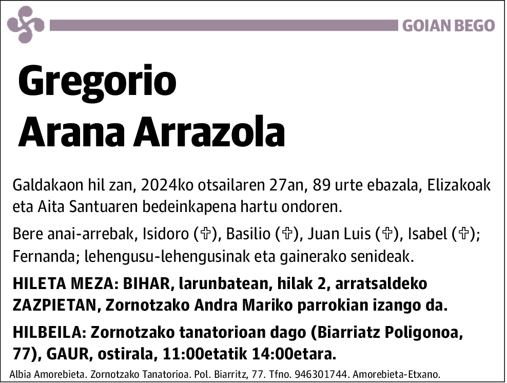 Gregorio Arana Arrazola