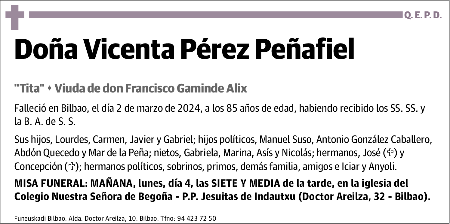 Vicenta Pérez Peñafiel