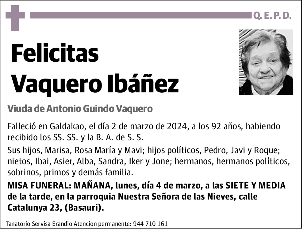 Felicitas Vaquero Ibañez