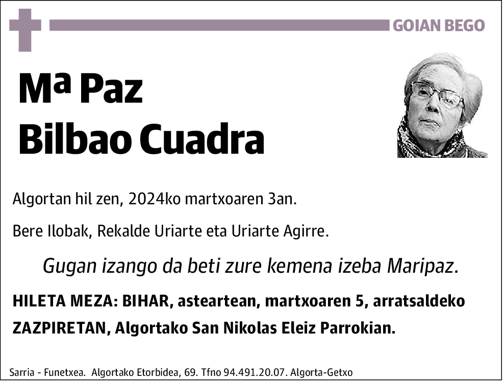 Mª Paz Bilbao Cuadra