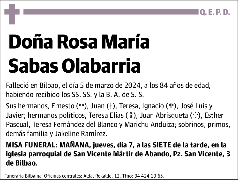 Rosa María Sabas Olabarria