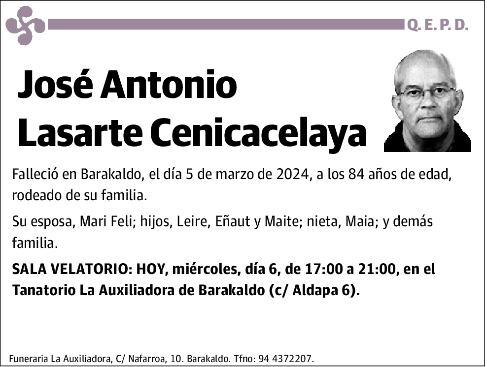 José Antonio Lasarte Cenicacelaya