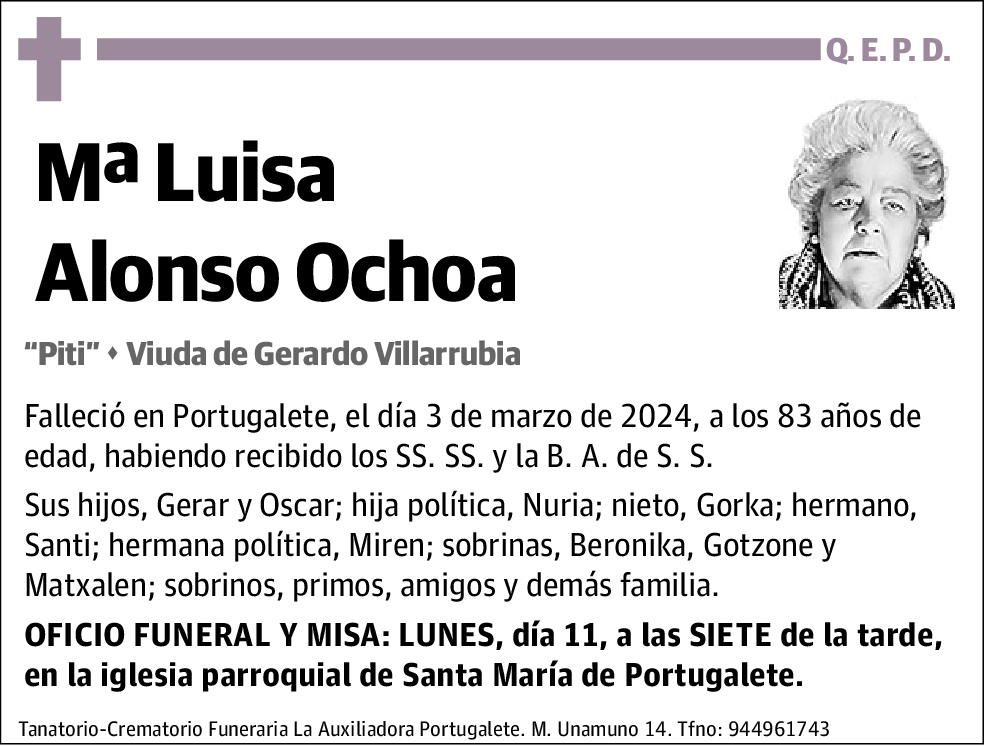 Mª Luisa Alonso Ochoa