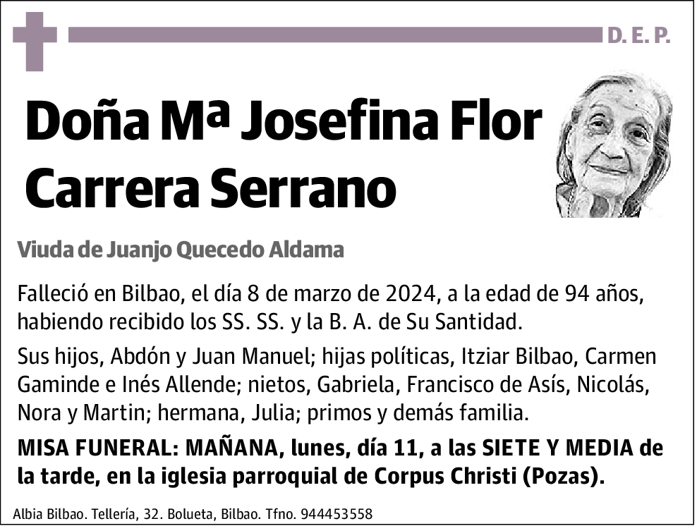 Mª Josefina Flor Carrera Serrano