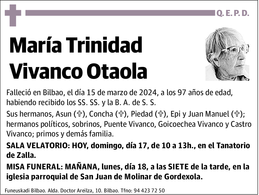 María Trinidad Vivanco Otaola