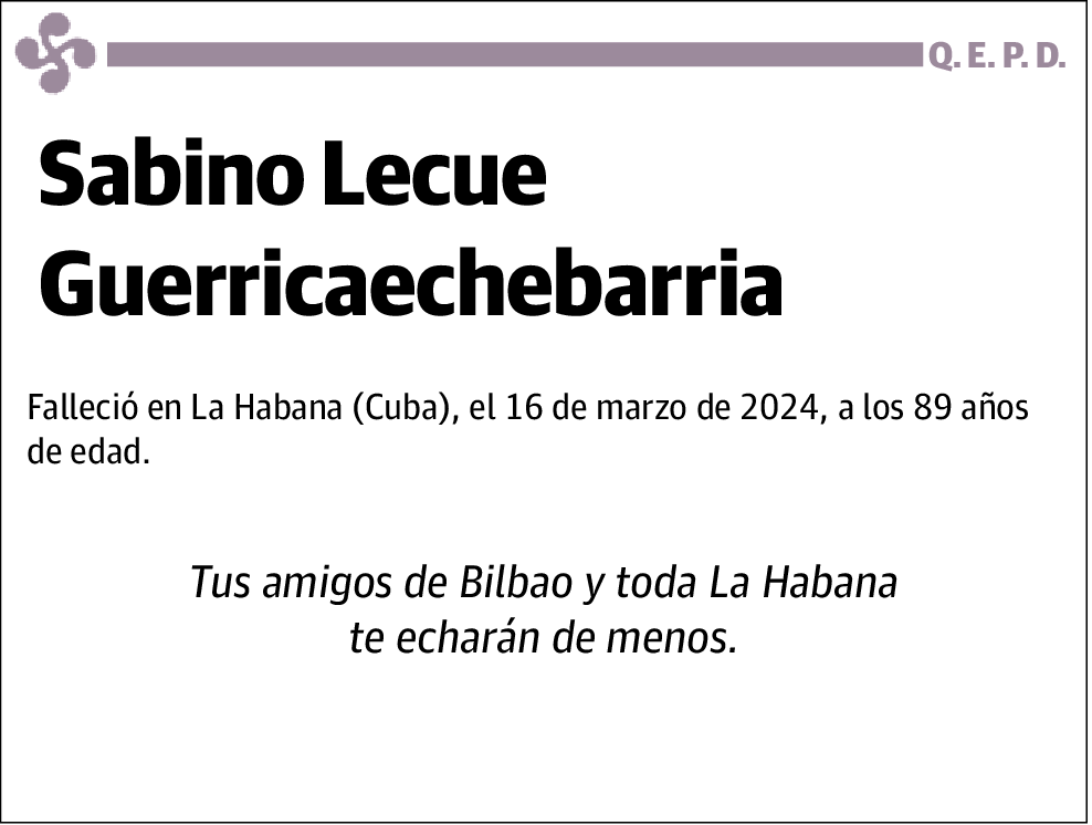 Sabino Lecue Guerricaechebarria